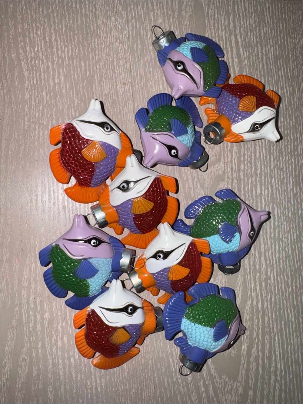 RAUCH Vintage fish Christmas ornaments.